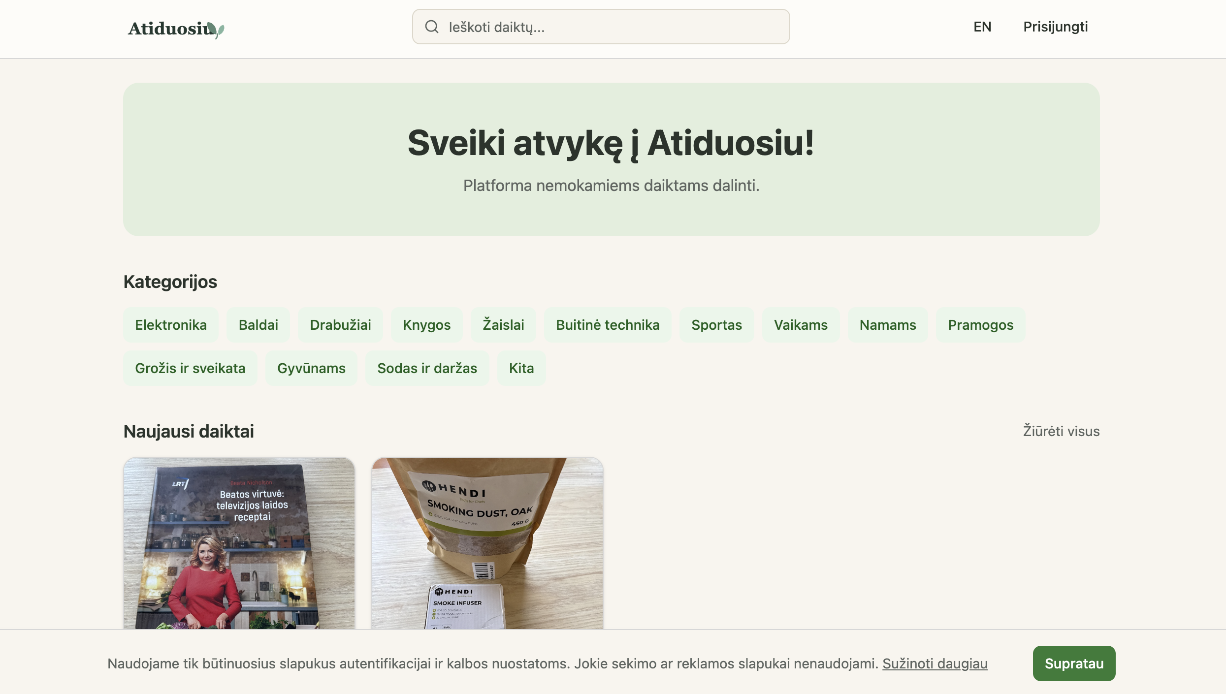 Atiduotuvė screenshot